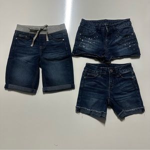 Lot of 3 Justice girls jean shorts size 8/10